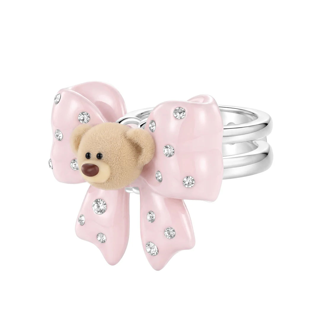 13DE MARZO Mini Bear Bow Ring Pink