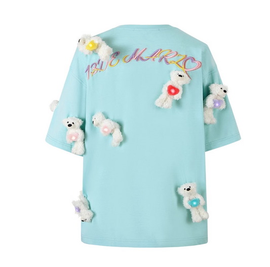 13 DE MARZO GLOWING HEART BEAR T-SHIRT