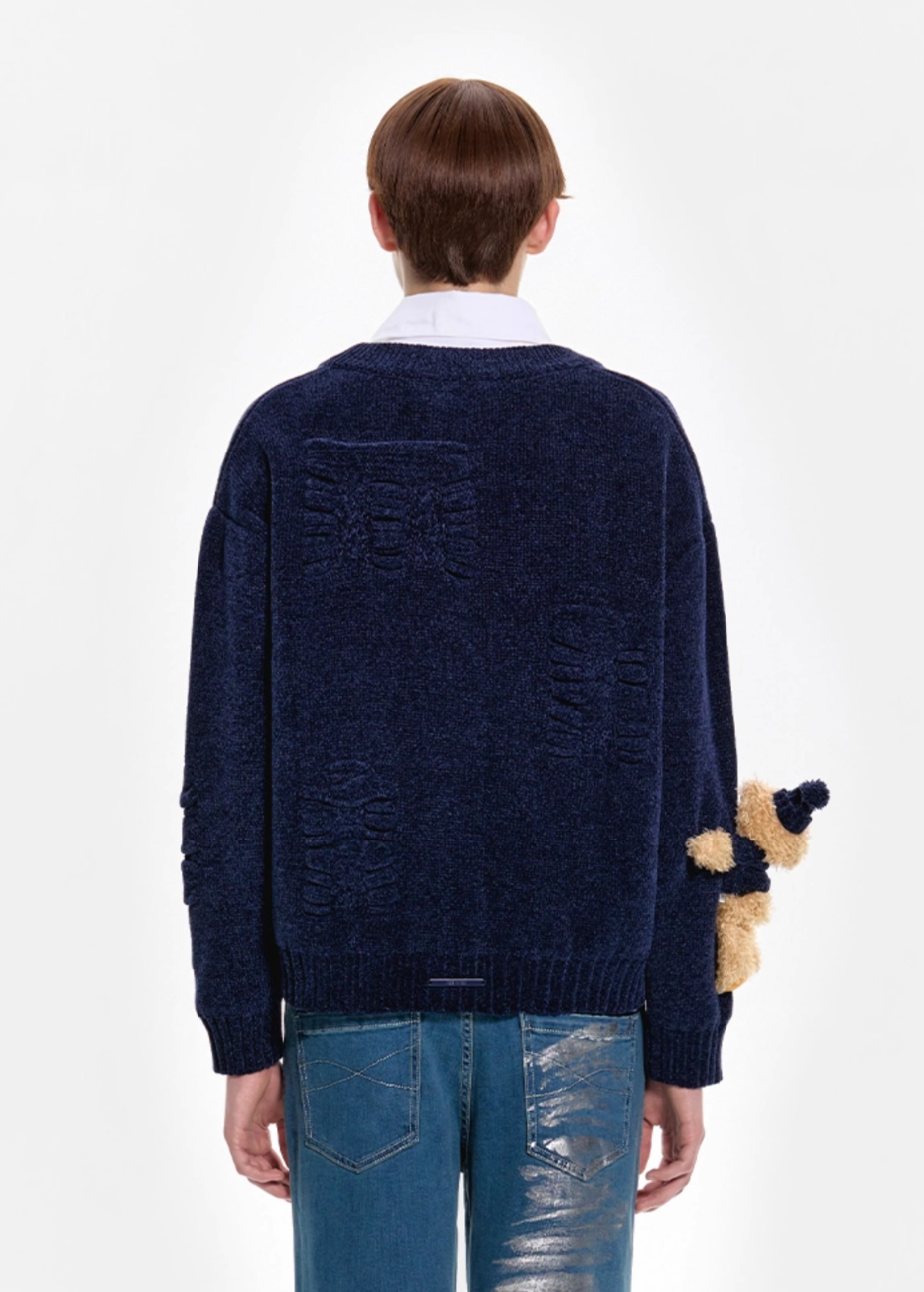 13 DE MARZO DOLL JACQUARD KNIT CARDIGAN