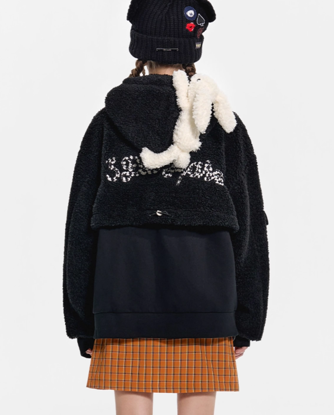 13 DE MARZO IMITATION LAMB WOOL ZIPPER HOODIE JACKET HOODIE