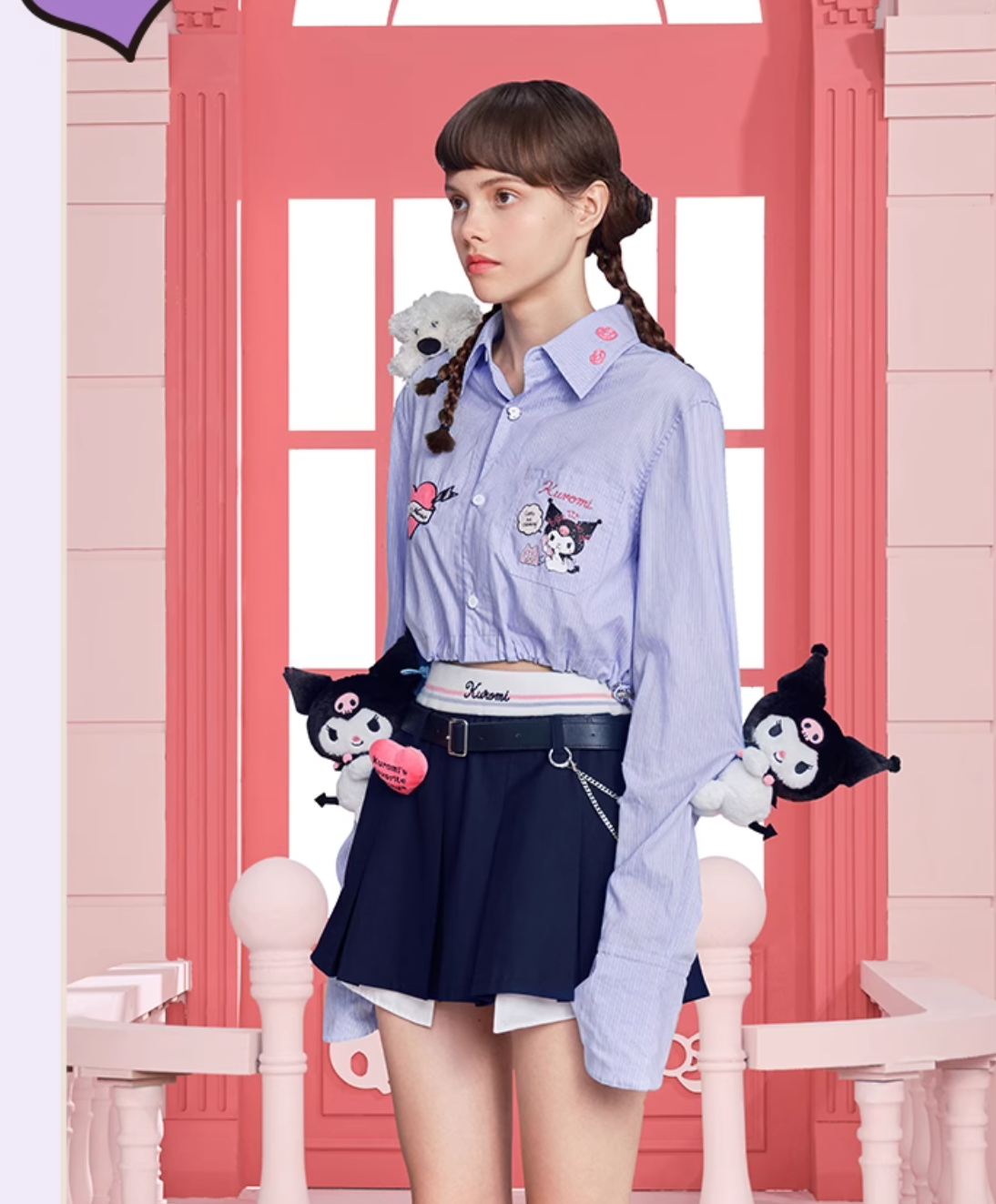 13 DE MARZO KULOMI'S STRIPED CROPPED SHIRT