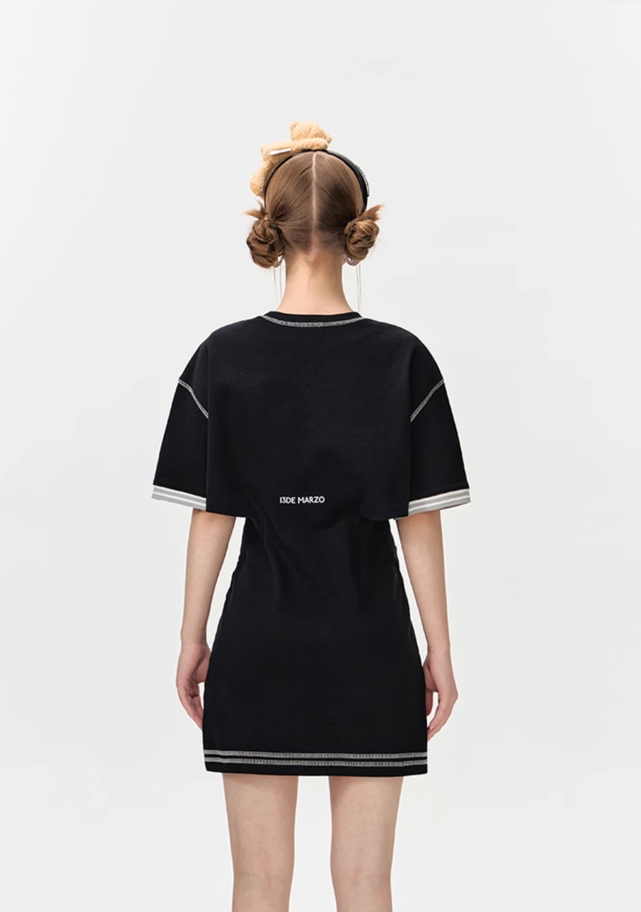 13DE MARZO DOOZOO WAIST CUT TEE DRESS BLACK