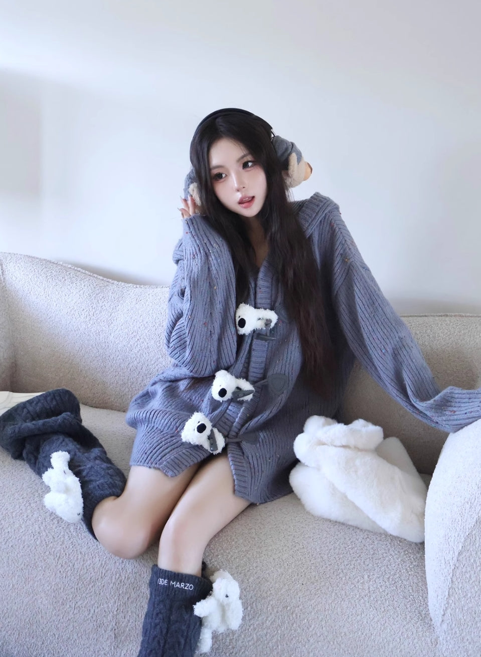 13DE MARZO MIDTUBE SOCKS WITH BALL AND LACE THREE-DIMENSIONAL DOLL SOCKS
