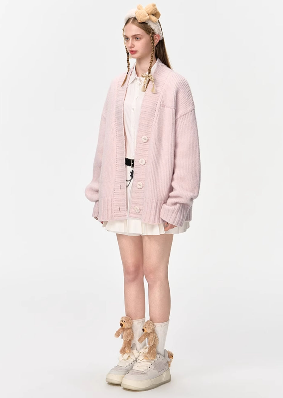 13 DE MARZO V-NECK EMBROIDERED CARDIGAN