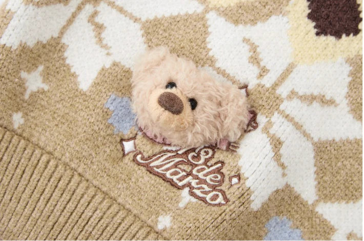 13DE MARZO Fair Isle Knit Shorts