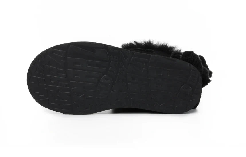 13DE MARZO Bear Plush Snow Boots Black