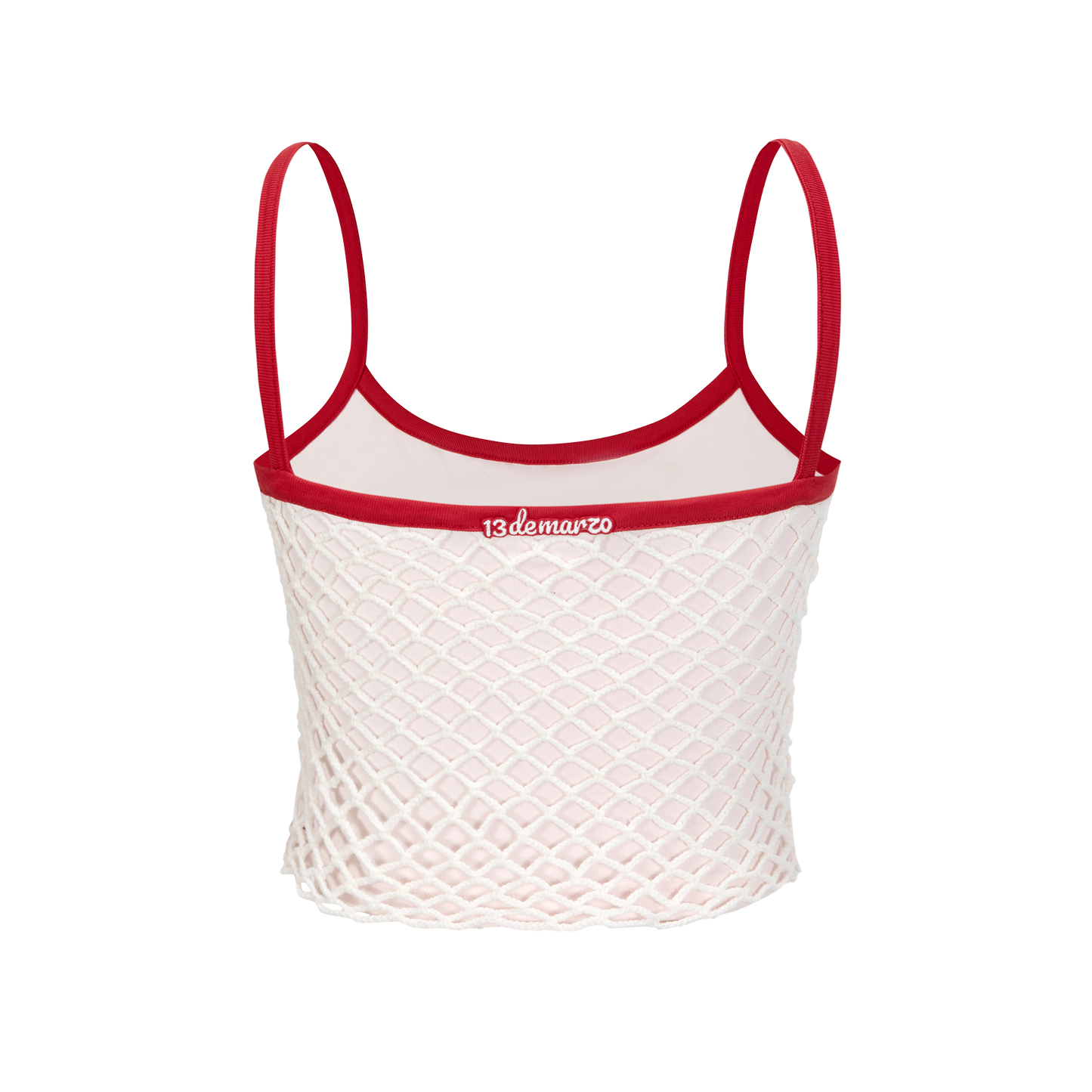 13DE MARZO Fruit Net Stripe Vest Red