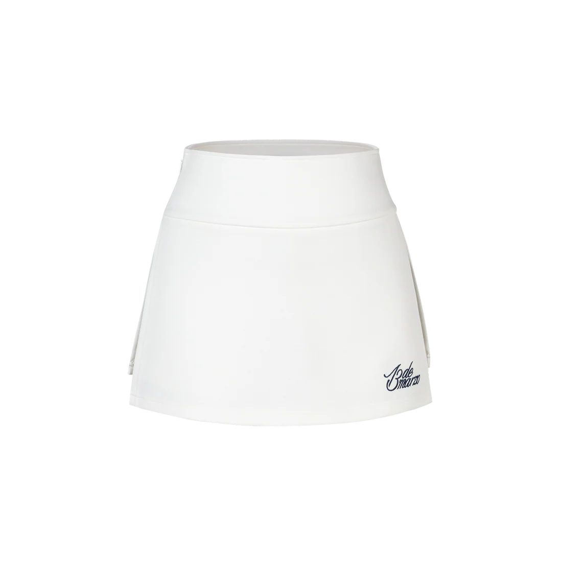 13DE MARZO Golf Split-Hem Sweat Skirt White