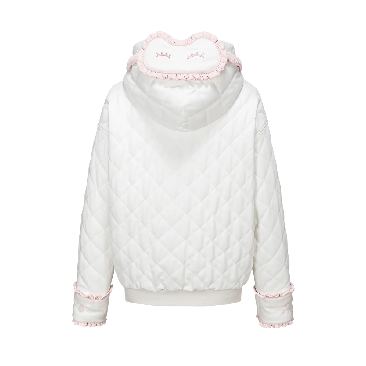 13DE MARZO Nighty Night Bear Eye Mask Cardigan White