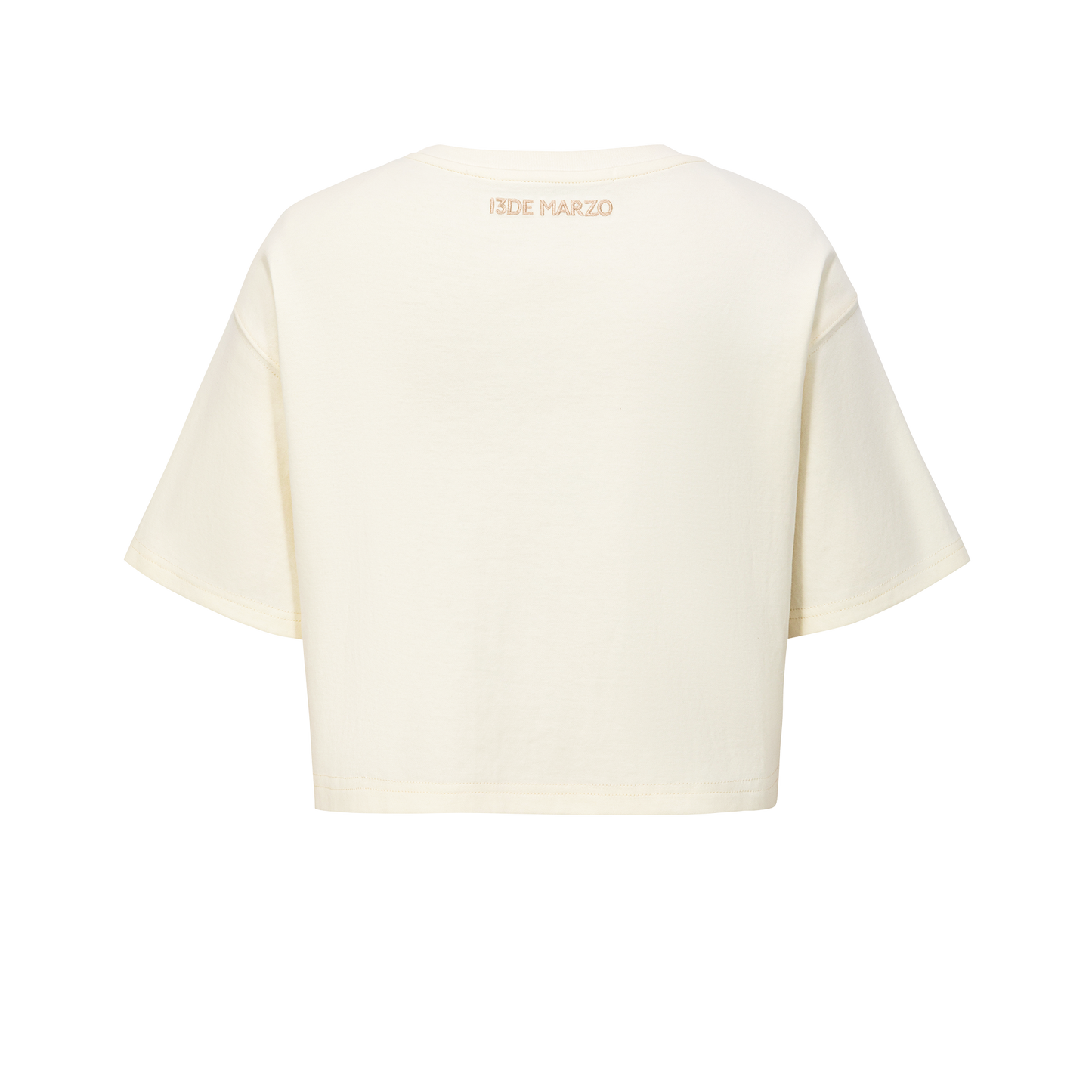 13DE MARZO Bear Logo Patch Top White
