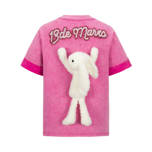 13DE MARZO WASHED SEQUINS LOGO T-SHIRT