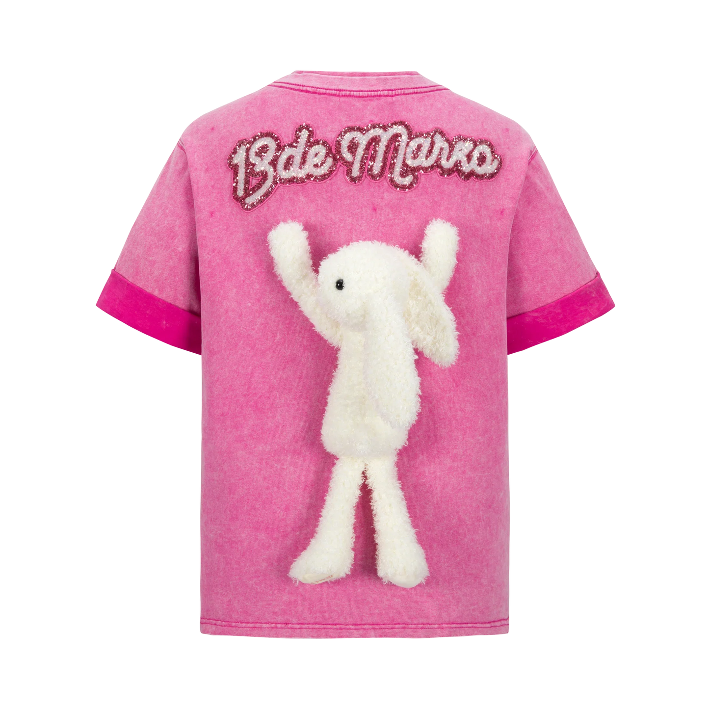 13DE MARZO WASHED SEQUINS LOGO T-SHIRT