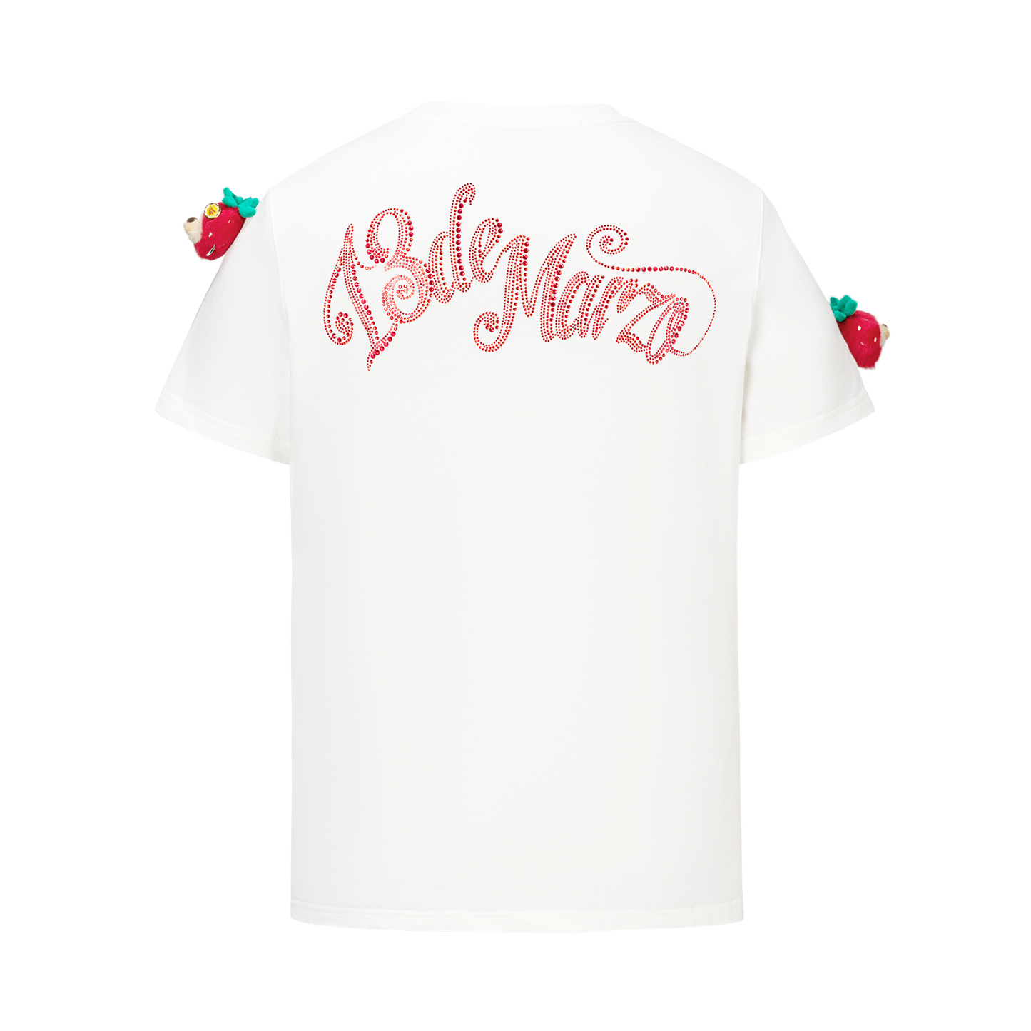 13DE MARZO Bear Print with Rhinestone T-shirt White