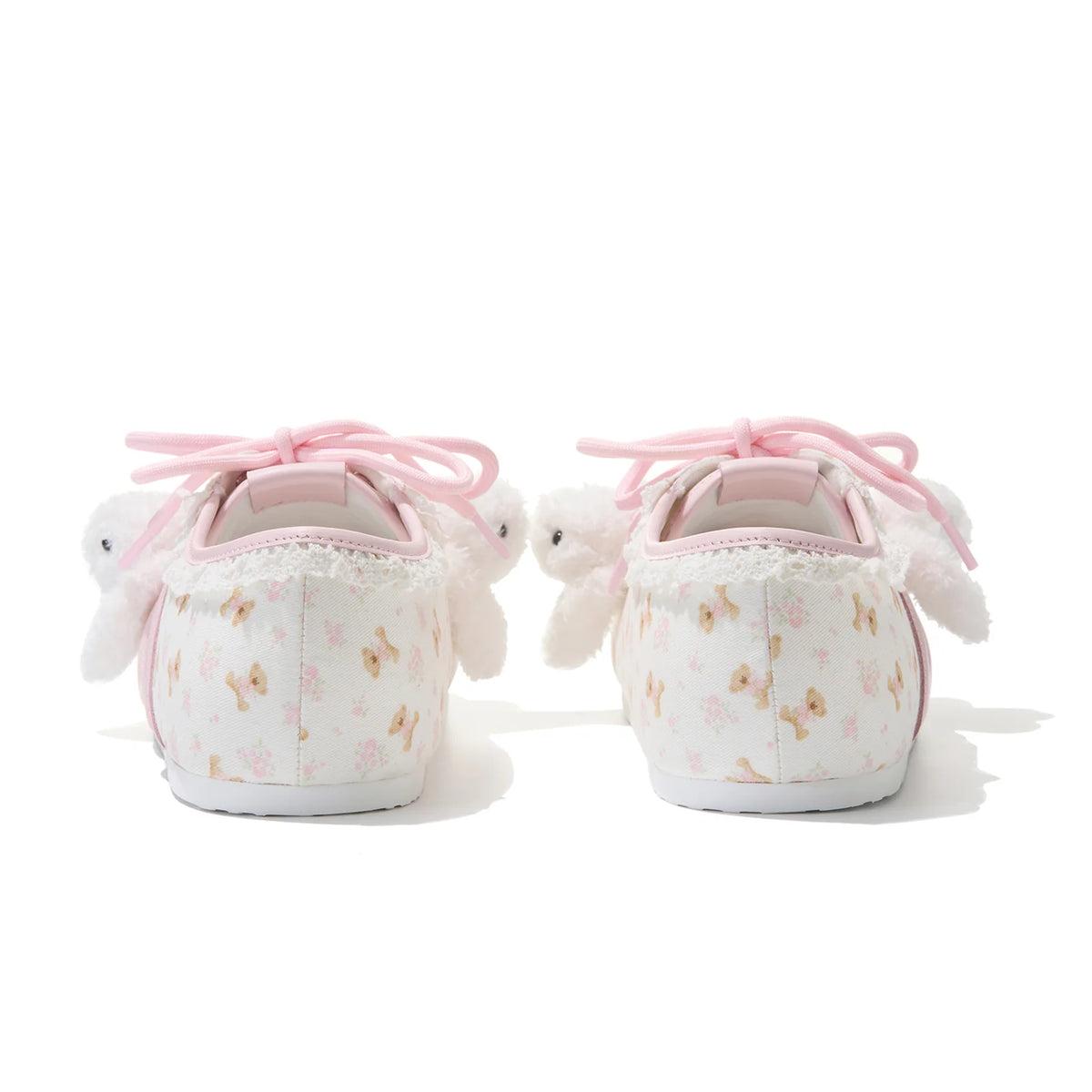 13DE MARZO Floral Bear Canvas Shoes Pink