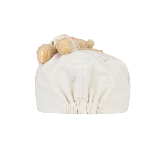 13DE MARZO Embroidered Ruffle Baseball Cap Beige