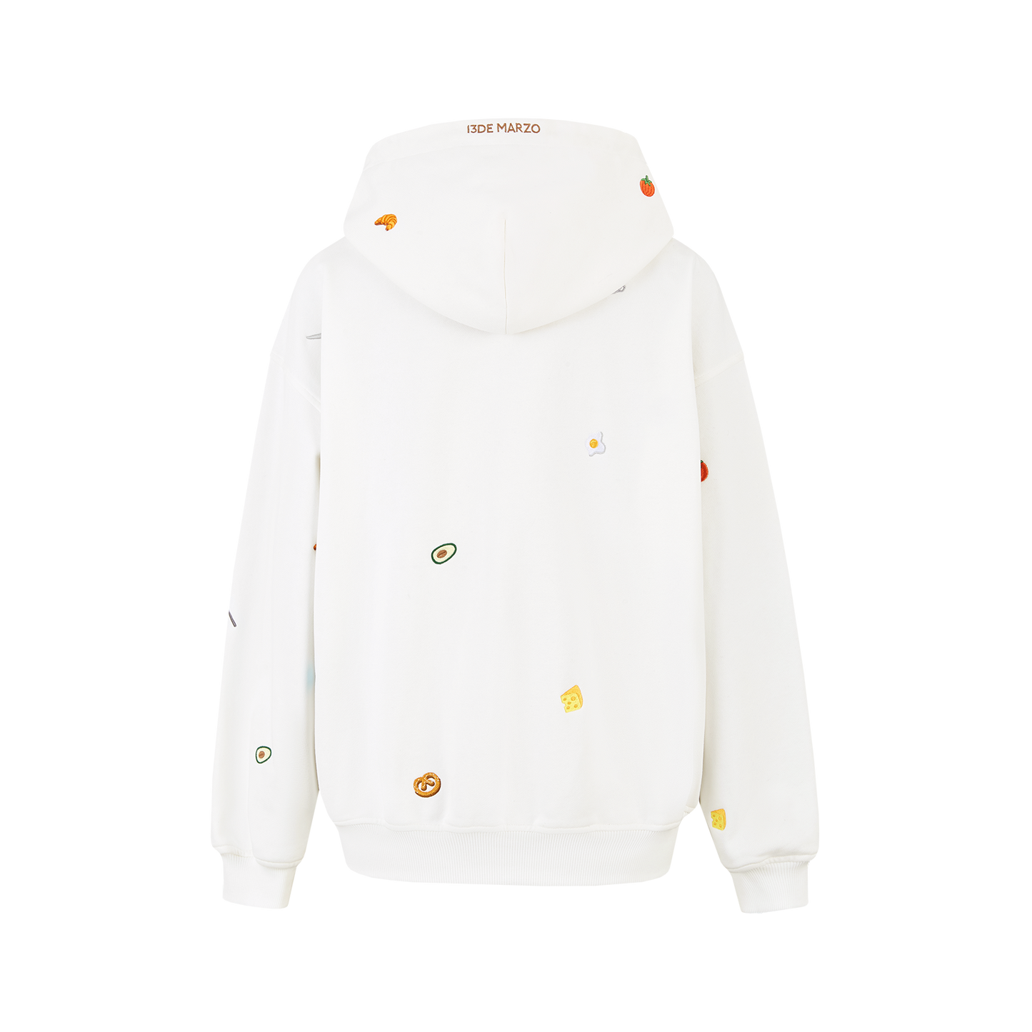 13DE MARZO Nutrition Breakfast Bear Hoodie White