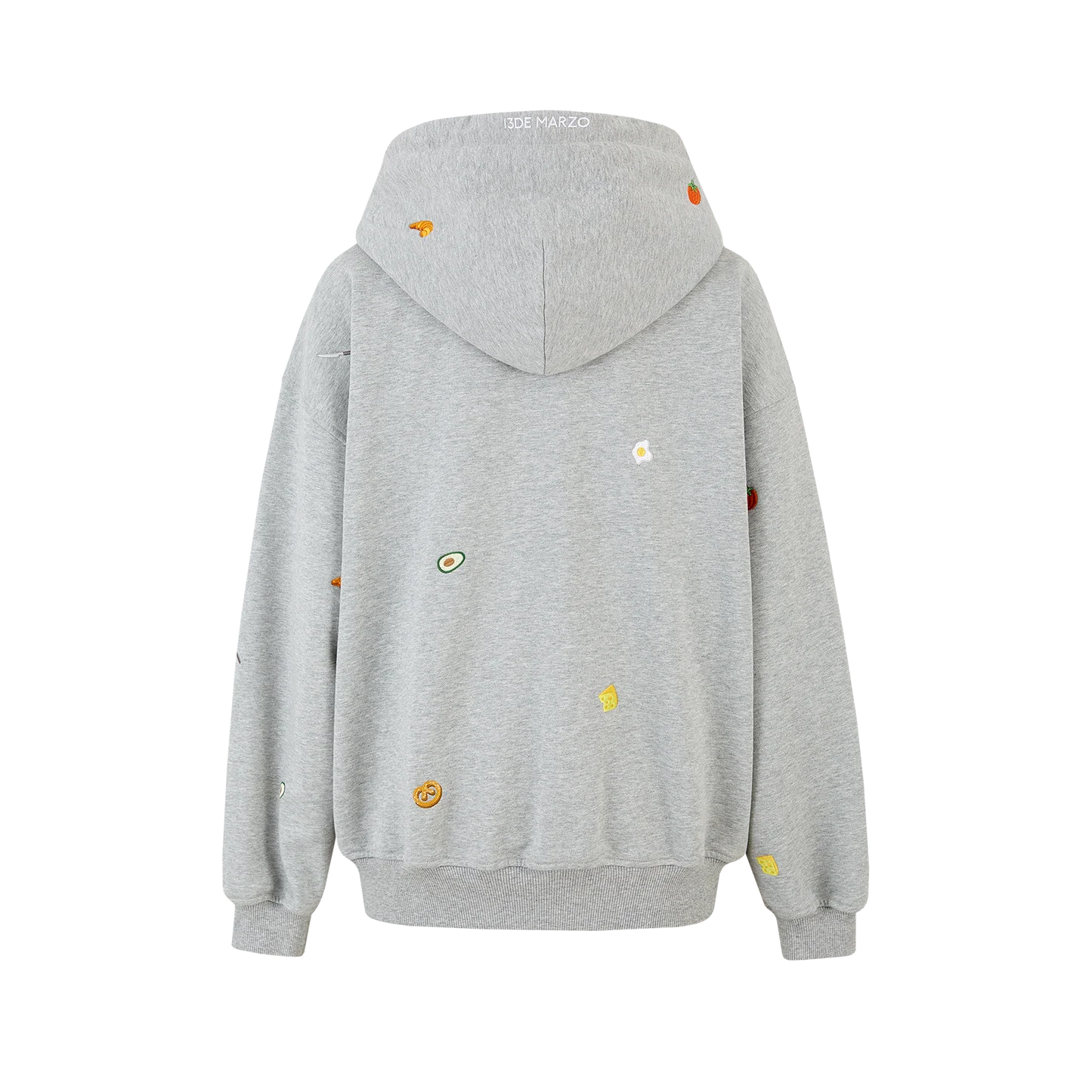 13DE MARZO Nutrition Breakfast Bear Hoodie Grey