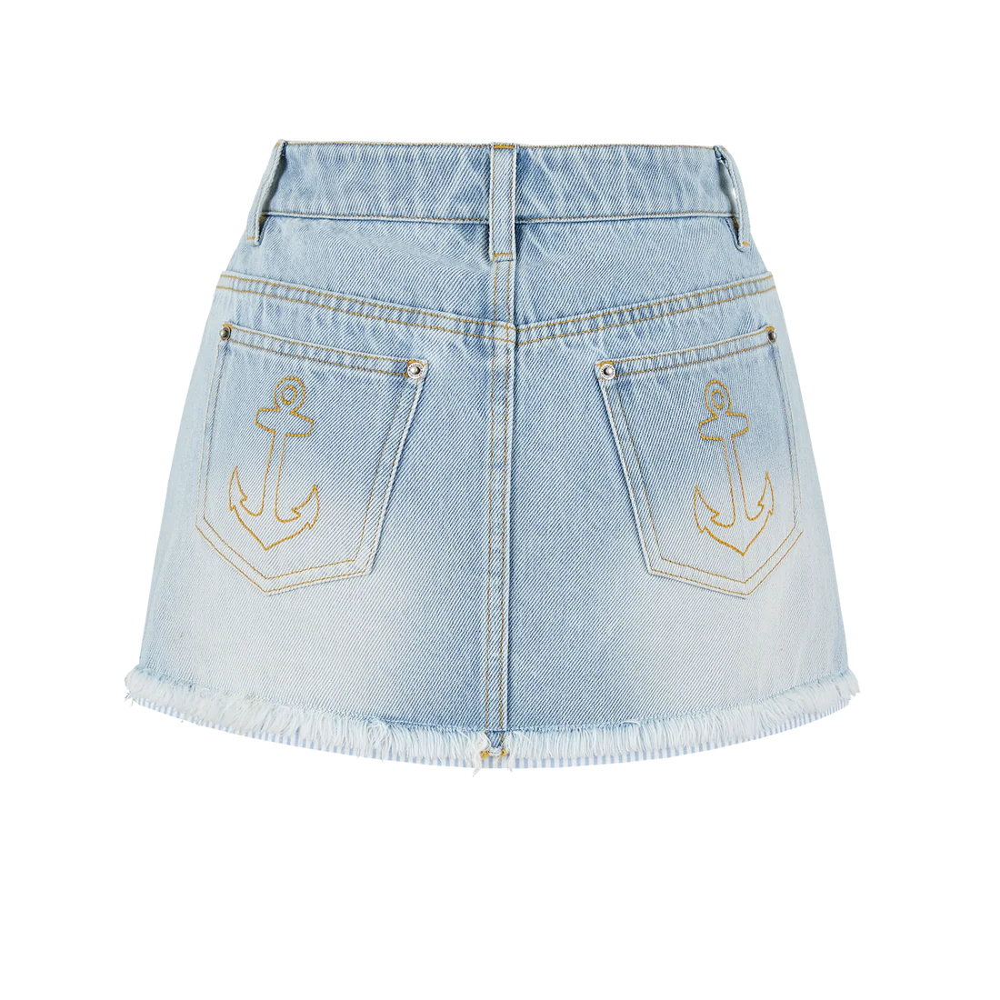 V13DE MARZO Sailor Bear Denim Skirt Blue