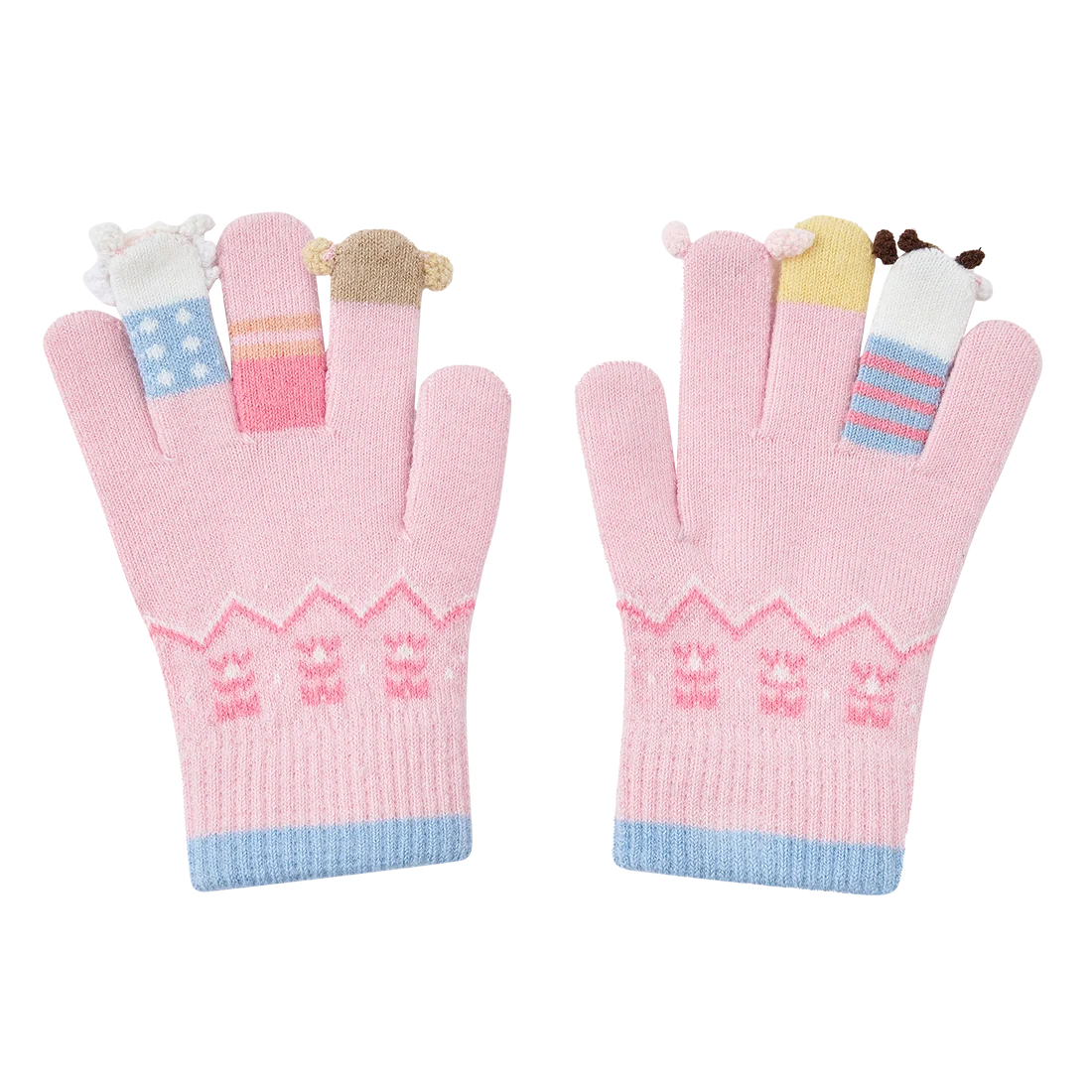 13DE MARZO Marzo Valley Plush Gloves Pink