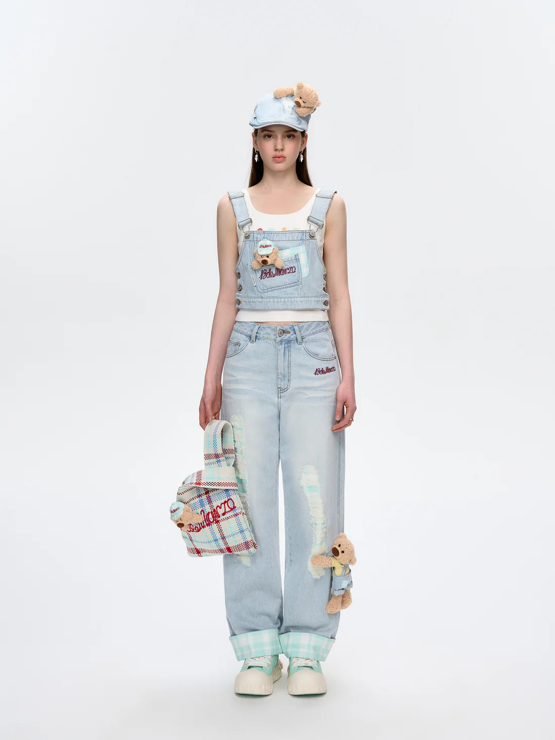 13DE MARZO Plaid Distressed Cap