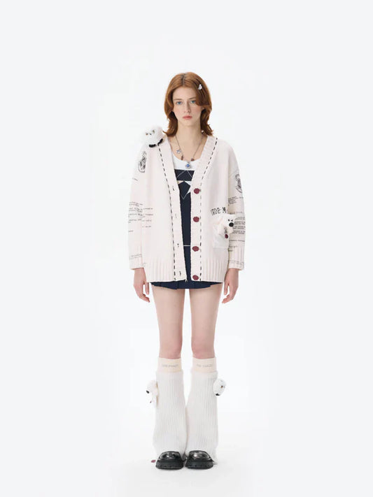 Harry Potter × 13DE MARZO Hedwig Hogwarts Offer Cardigan