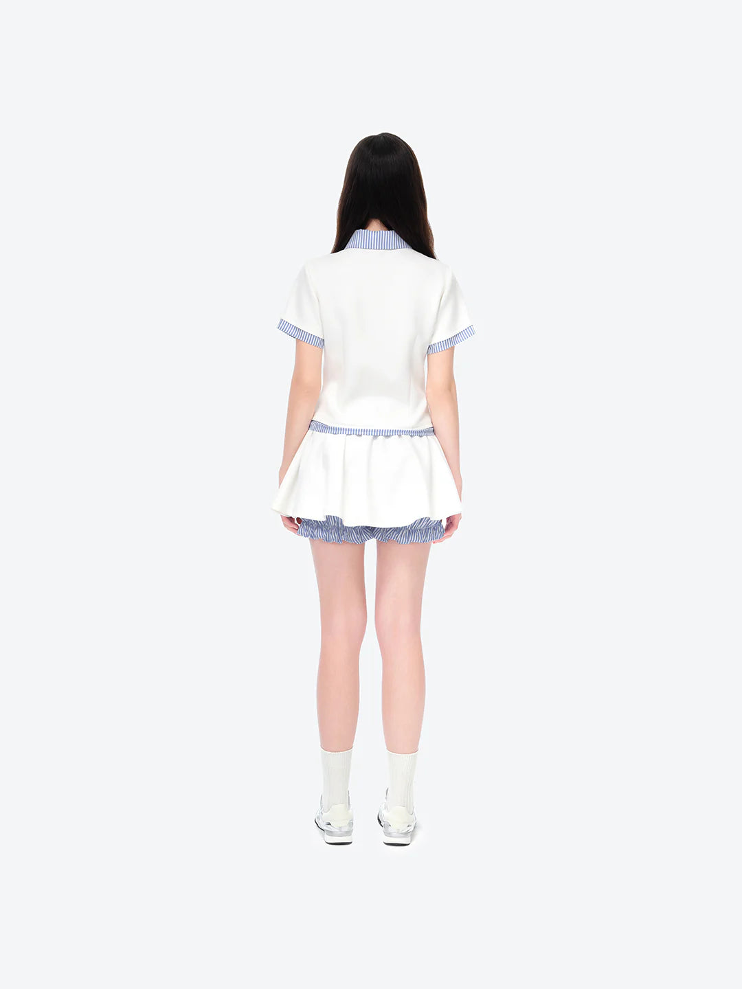 13DE MARZO Lines Bear Tight Shirt White