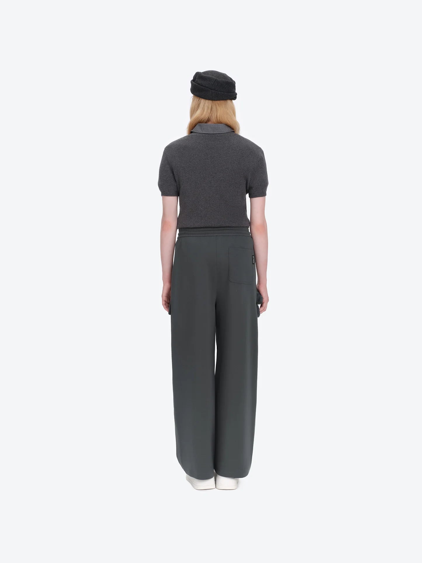 13DE MARZO Pocket Bear Wide-leg Sweatpants Dark Grey