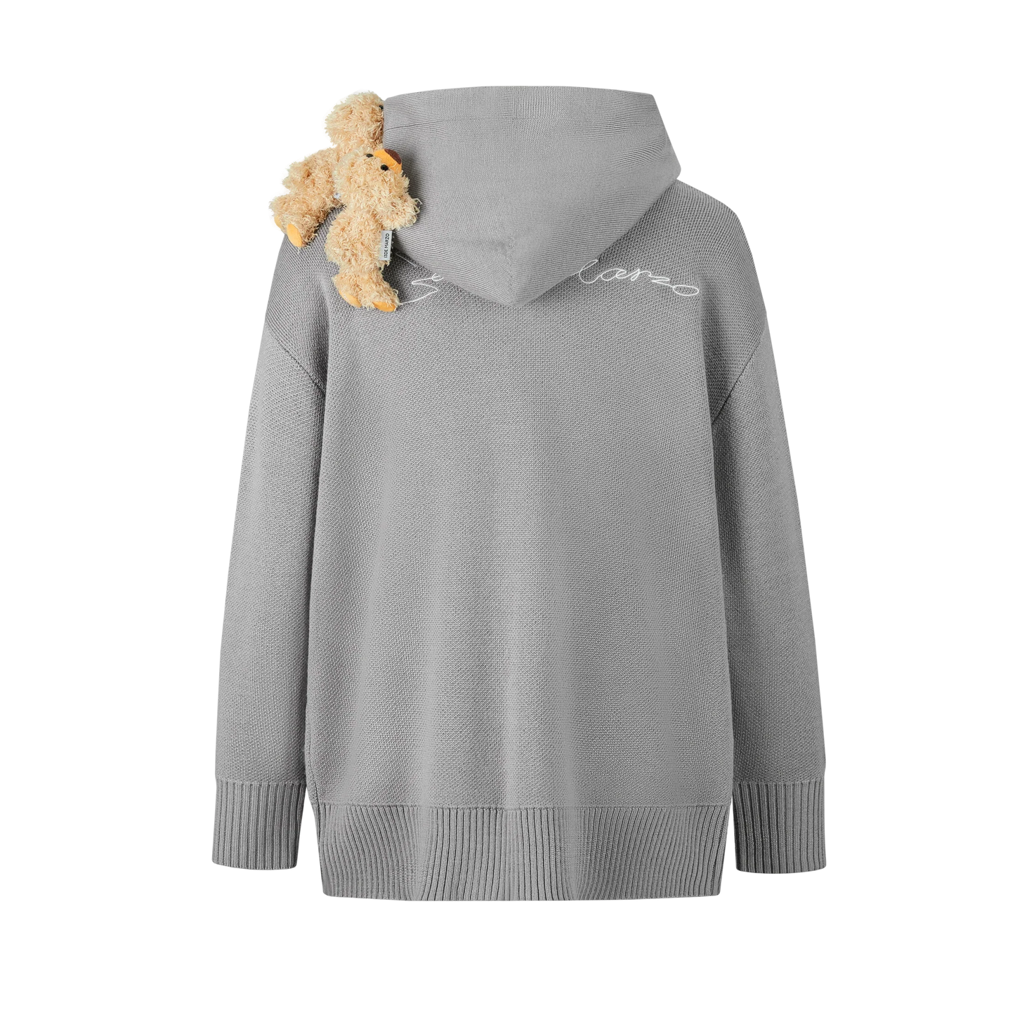 13DE MARZO BEAR BUTTON HOOD CARDIGAN