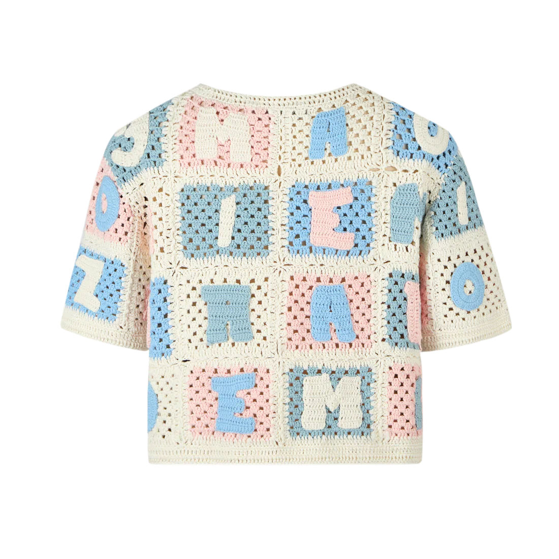13DE MARZO COLORFUL HOLLOWED LOGO KNIT SWEATER