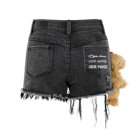 13 DE MARZO MASTERPIECE DENIM SHORTS