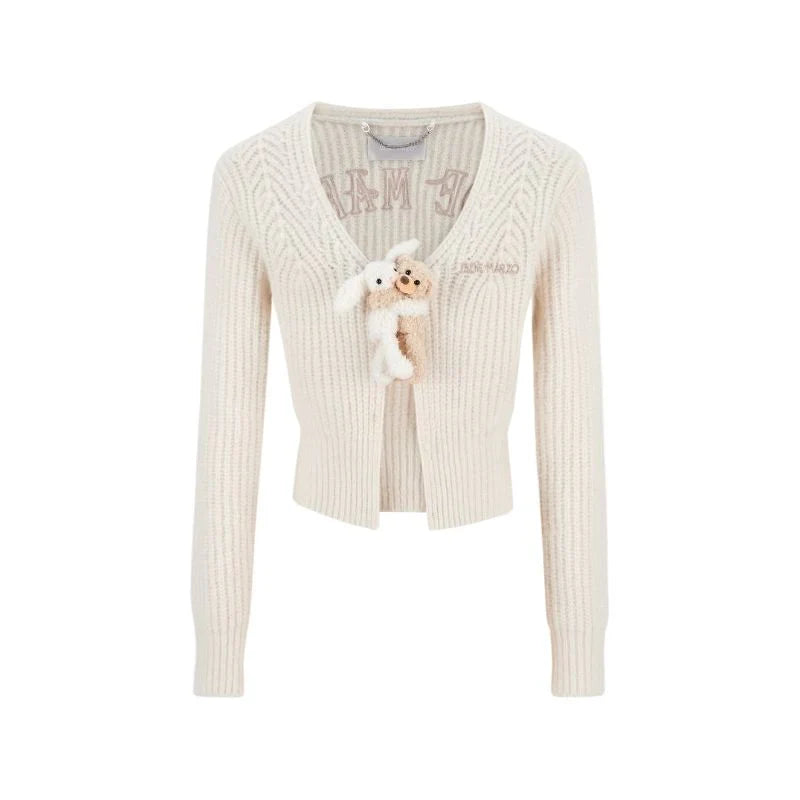 13DE MARZO Doozoo Cuddle Button Cardigan Beige