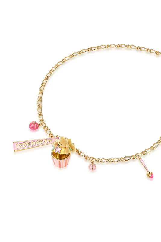 13DE MARZO Bear Cupcake Necklace