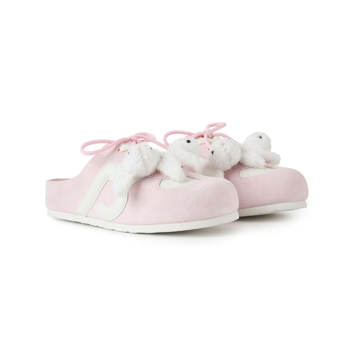 13DE MARZO Plush Bear Mules Pink
