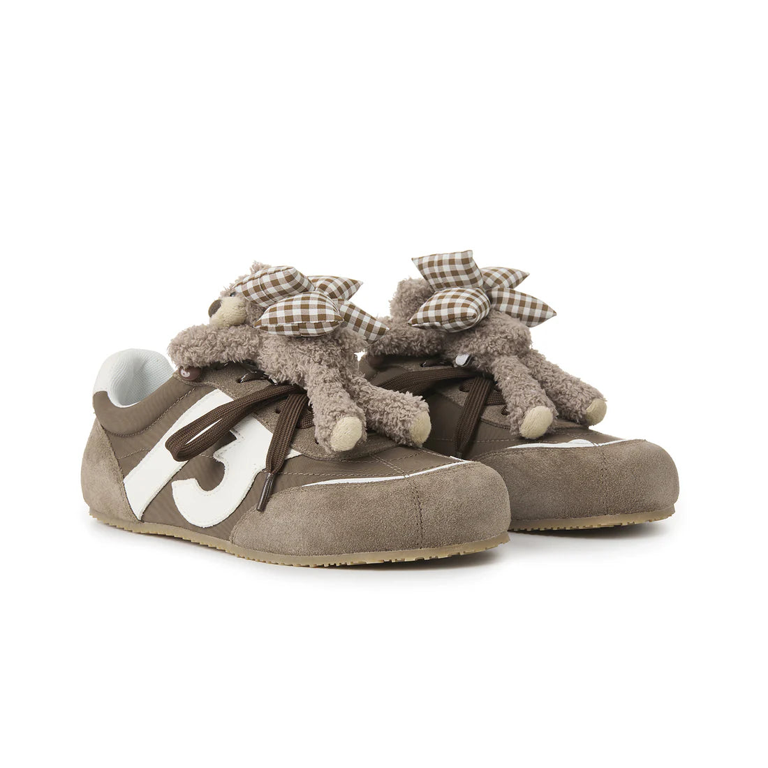 13DE MARZO Bear Plush Sneakers Brown