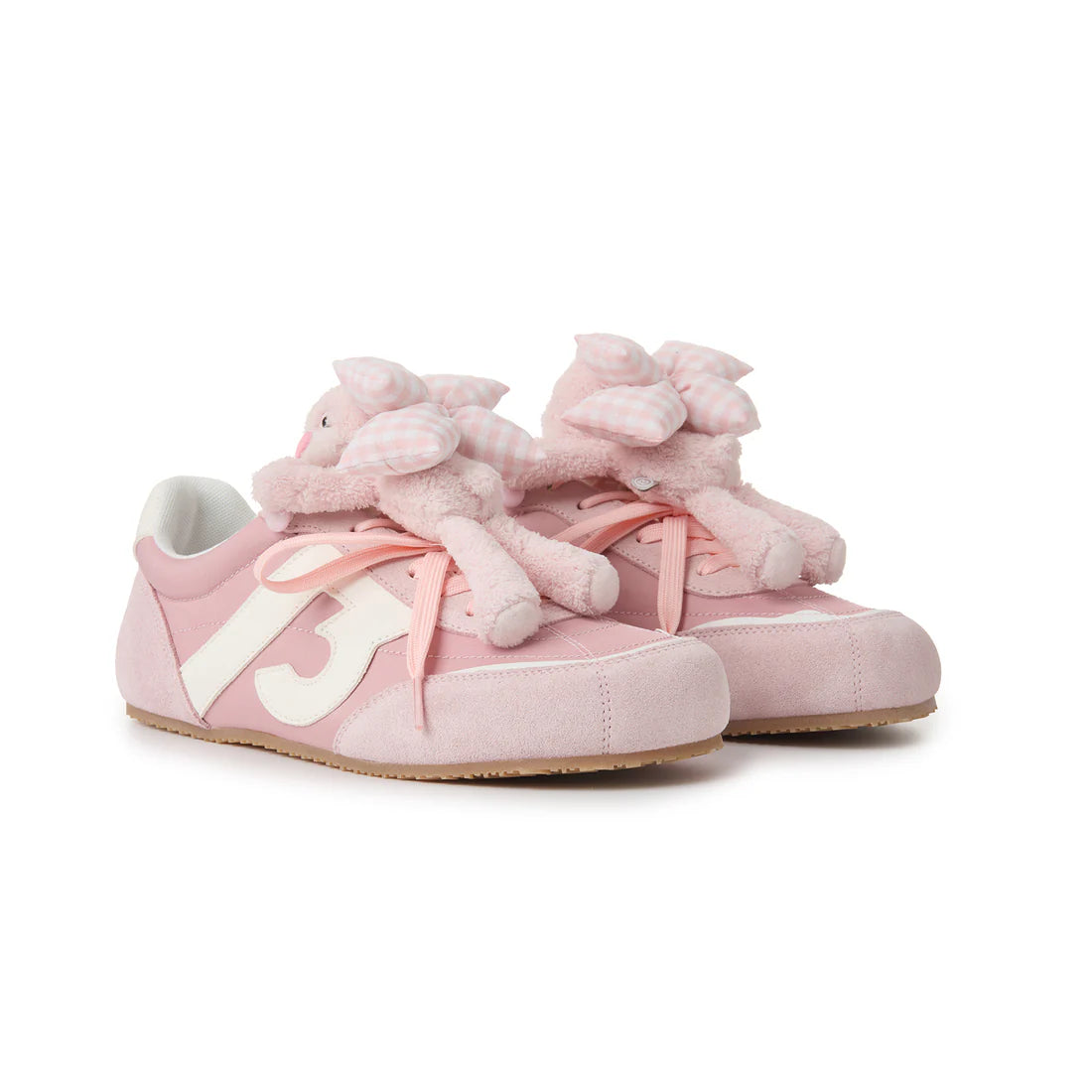 13DE MARZO Bear Plush Sneakers Pink