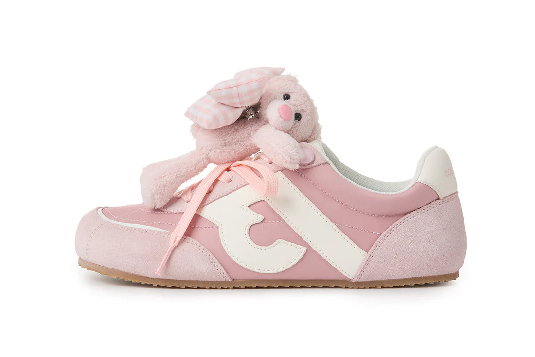 13DE MARZO Bear Plush Sneakers Pink