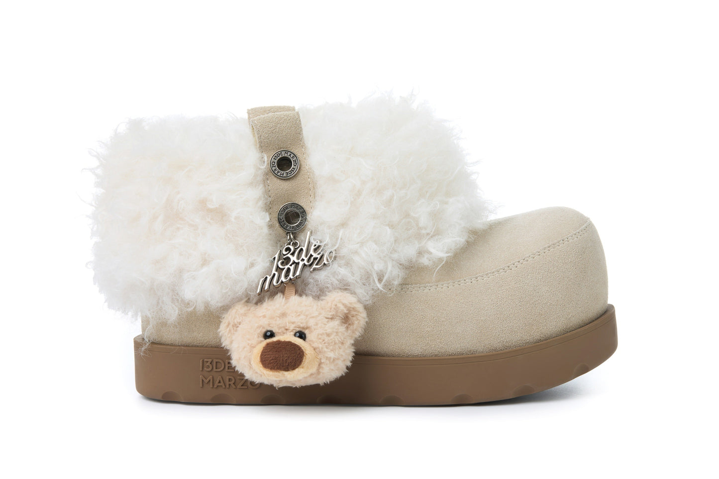 13DE MARZO Lower Fuzzy Snow Boots Beige