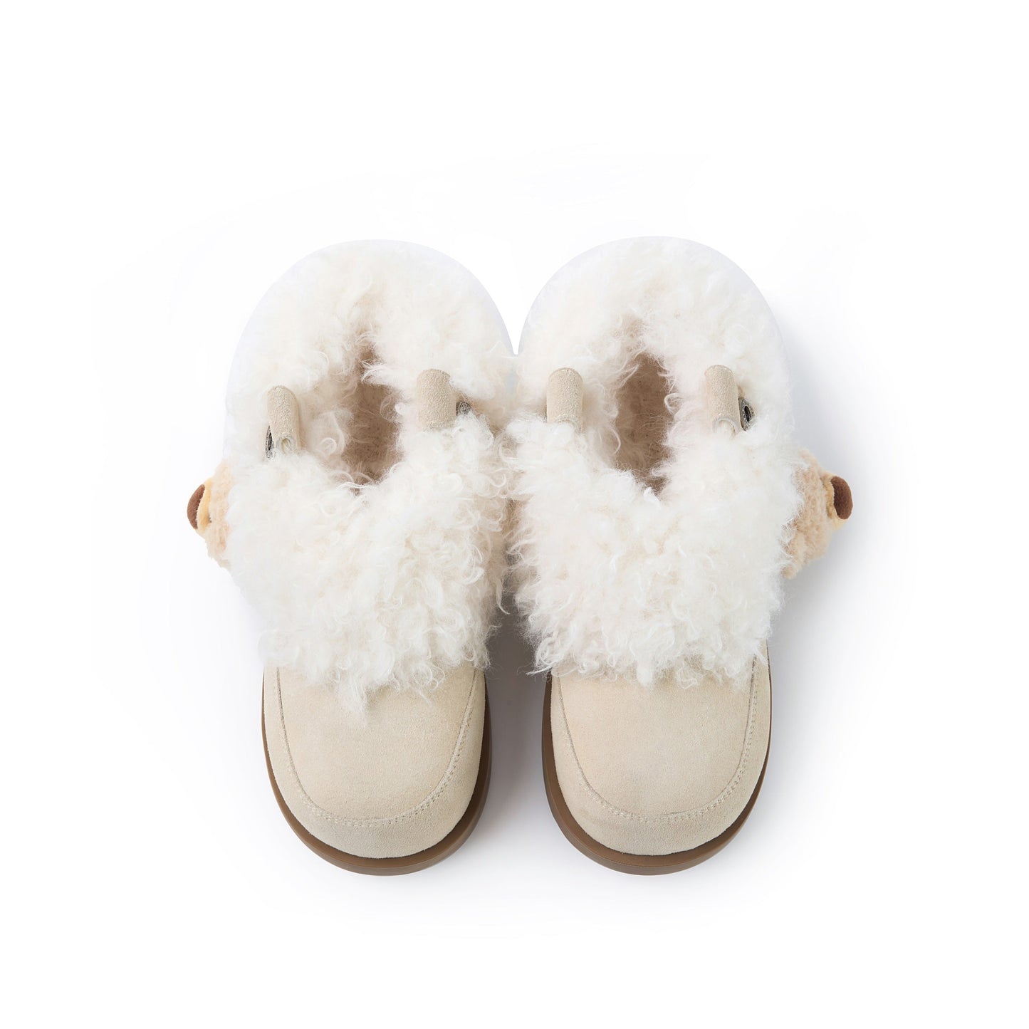 13DE MARZO Lower Fuzzy Snow Boots Beige