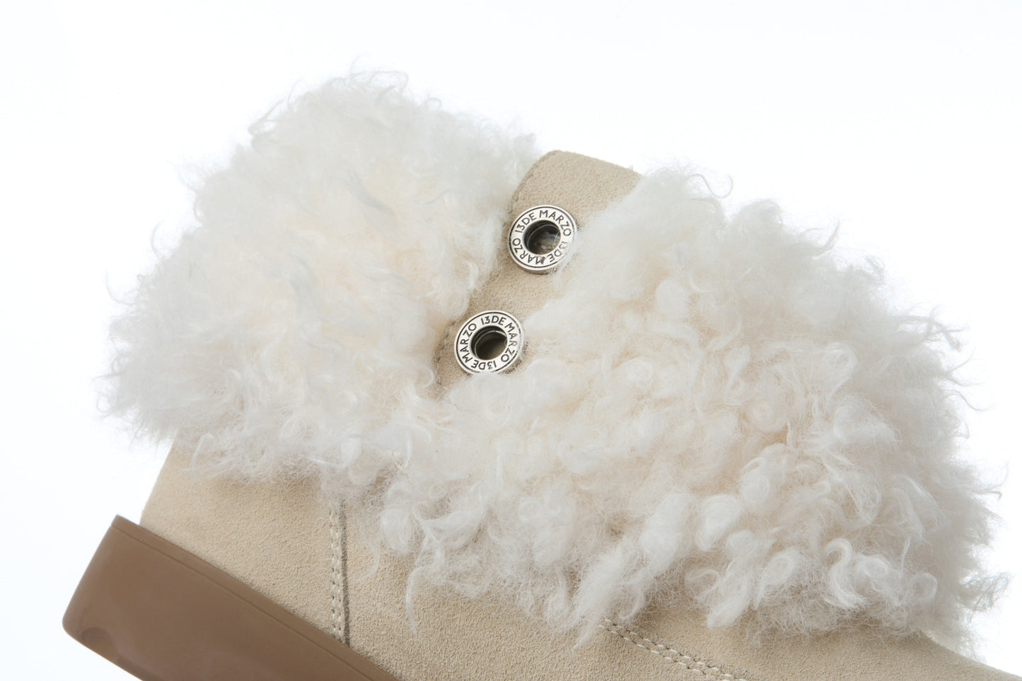 13DE MARZO Lower Fuzzy Snow Boots Beige