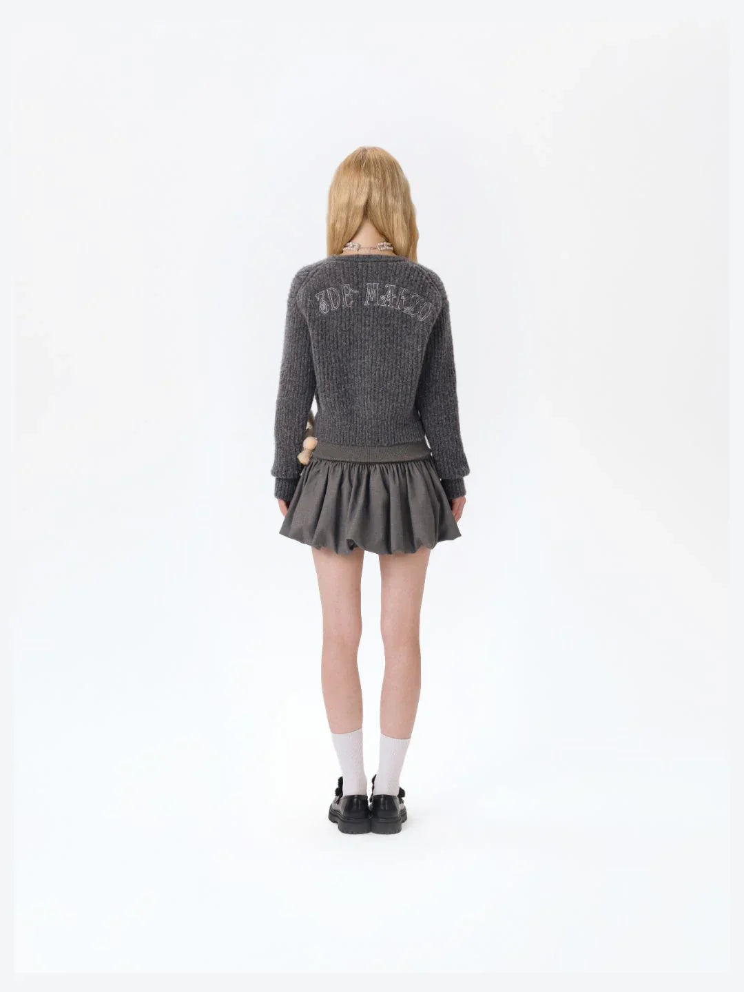 13DE MARZO Doozoo Cuddle Button Cardigan Dark Grey