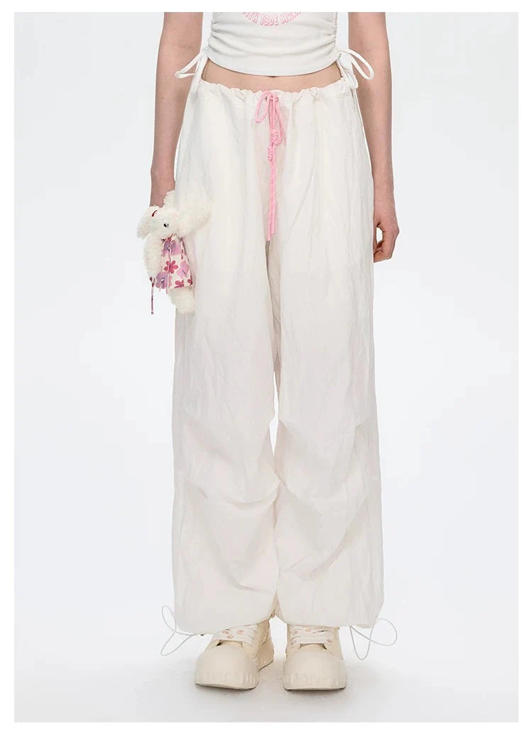 13DE MARZO Wide Cargo Trousers White