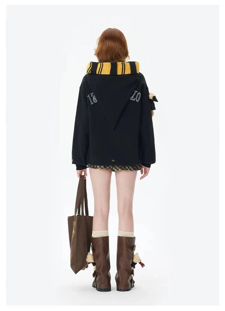 Harry Potter × 13DE MARZO Hogwarts Four Houses Bear Scarf Sweater