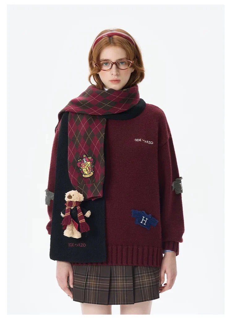 Harry Potter × 13DE MARZO Hogwarts Four Houses Bear Scarf