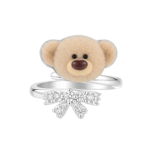 13DE MARZO Mini Bear Bow Tie Ring