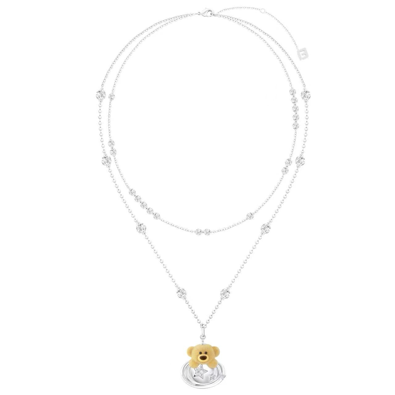 13DE MARZO Bear  Planet  Zircon Necklace