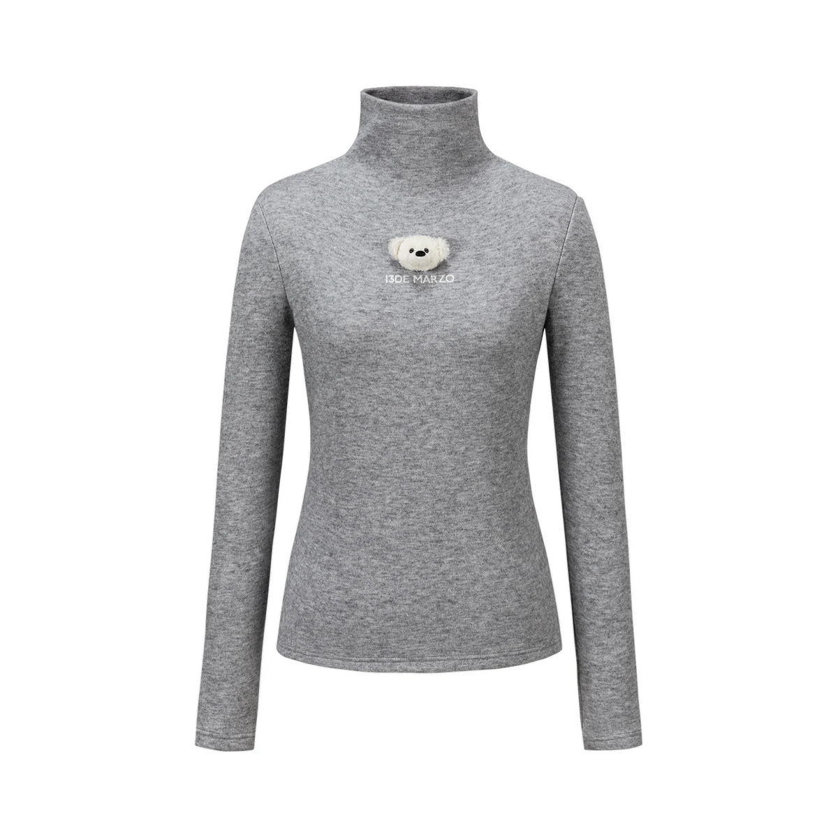 13DE MARZO Knit Turtleneck Base Layer Grey