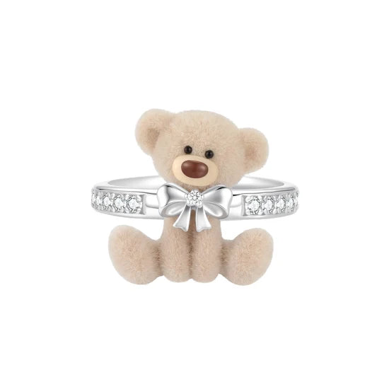 13DE MARZO Cute Sitting Bear Ring