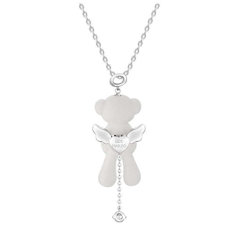 13DE MARZO Bear Angel Zircon Necklace