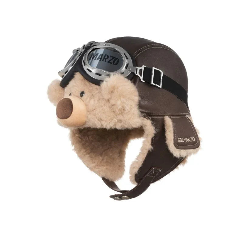 13DE MARZO Pilot Bear Vintage Hat Brown