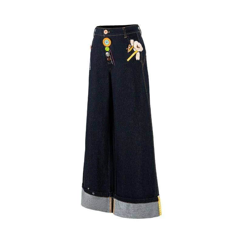13DE MARZO Tailor Bear Button Jeans Navy Blue